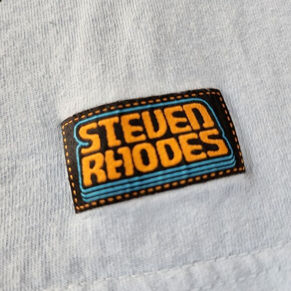 Steven Rhodes Stay Positive Light Blue Tshirt With Graphics Size Small - Picture 2 of 6